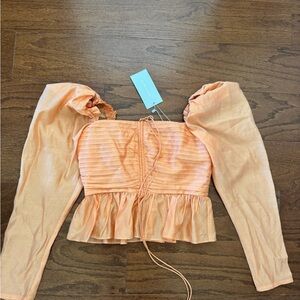 ANTONIO MELANI Apricot Puff Sleeve Blouse